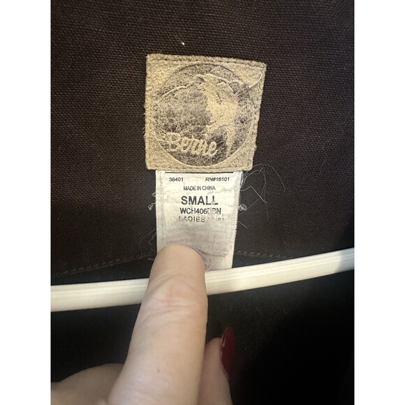 Berne Women’s Brown Duck Canvas Barn Coat Small Corduroy Collar Quilted Lining - Picture 6 of 9